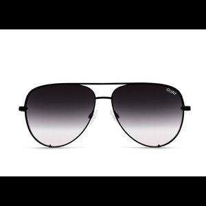 QUAY DESI PERKINS BLACK AVIATORS SUNGLASSES